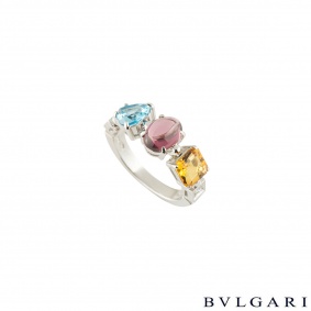 Bvlgari White Gold Multi-Gemstone Allegra Ring